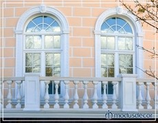 Фасадный декор, обрамление окон. Фасад, лепнина.