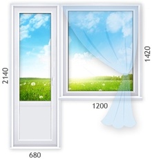 Балконний блок з профілю Fenster з фурнітурою Sigenia.