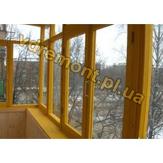 Деревянныне окна лоджии, балконы