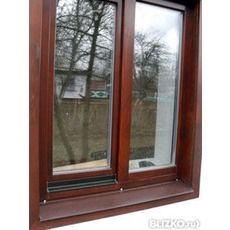 деревянные окна из евро бруса с стеклопакетами и оконной фур