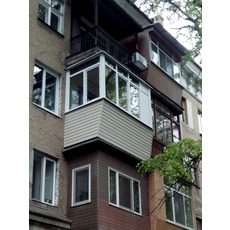 Остекление балконов, наружная обшивка с утеплением, расширен