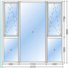 Панорамное окно из алюминия.