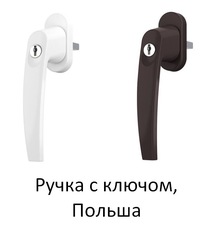 Ручка віконна з ключем антідетка, Польща