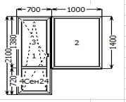 Балконный блок размером 1700 * 2100 (стоимость 2960 грн)
