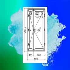 Металлопластиковые двери Размеры: 1270 * 2210мм в наличии