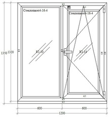 Окно металлопластиковое REHAU 60 (от производителя)