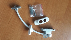 Противовзломная подвижная защелка на створку с ключом и трос